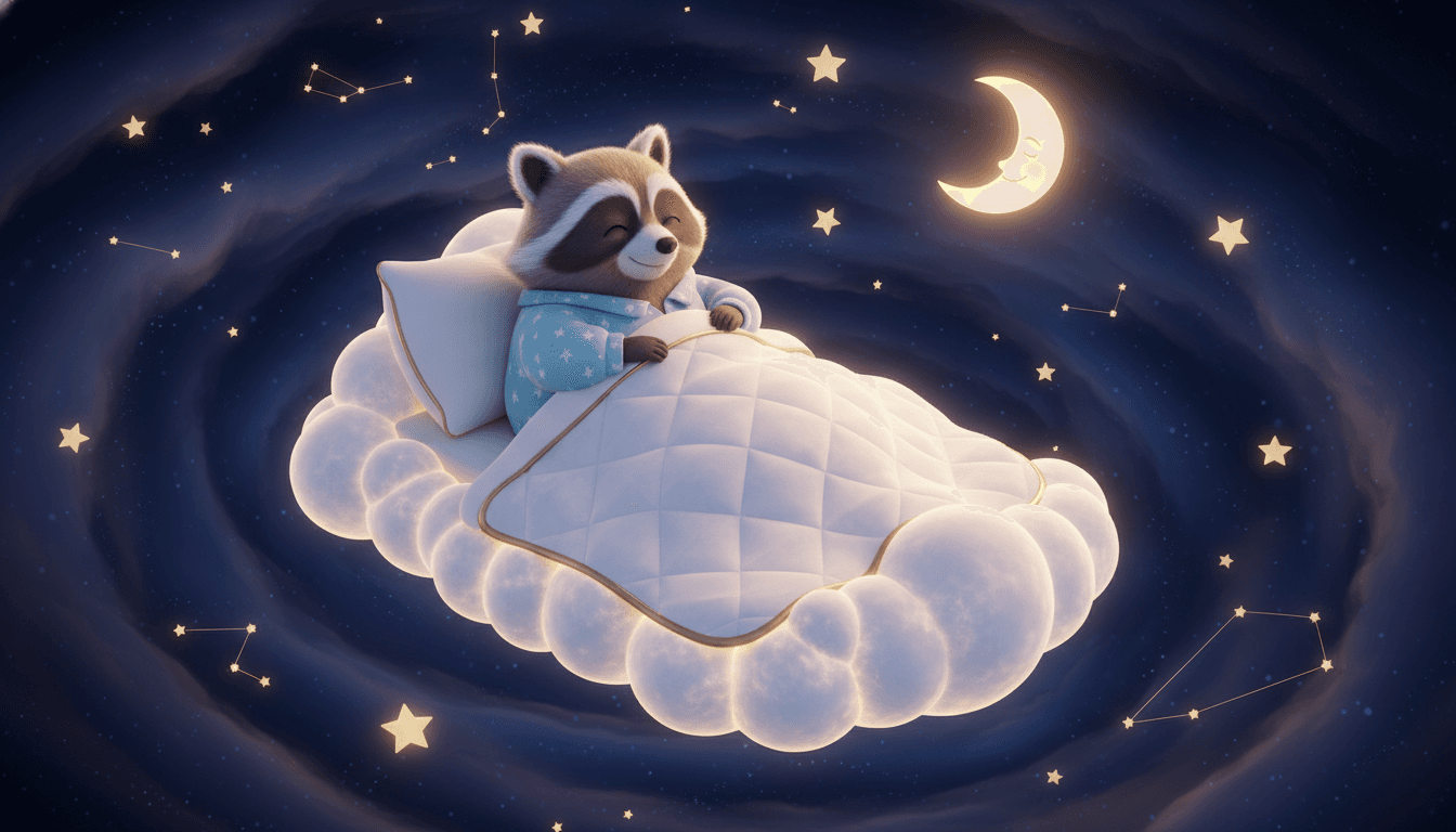 Pixar 3D bedtime book illustration style