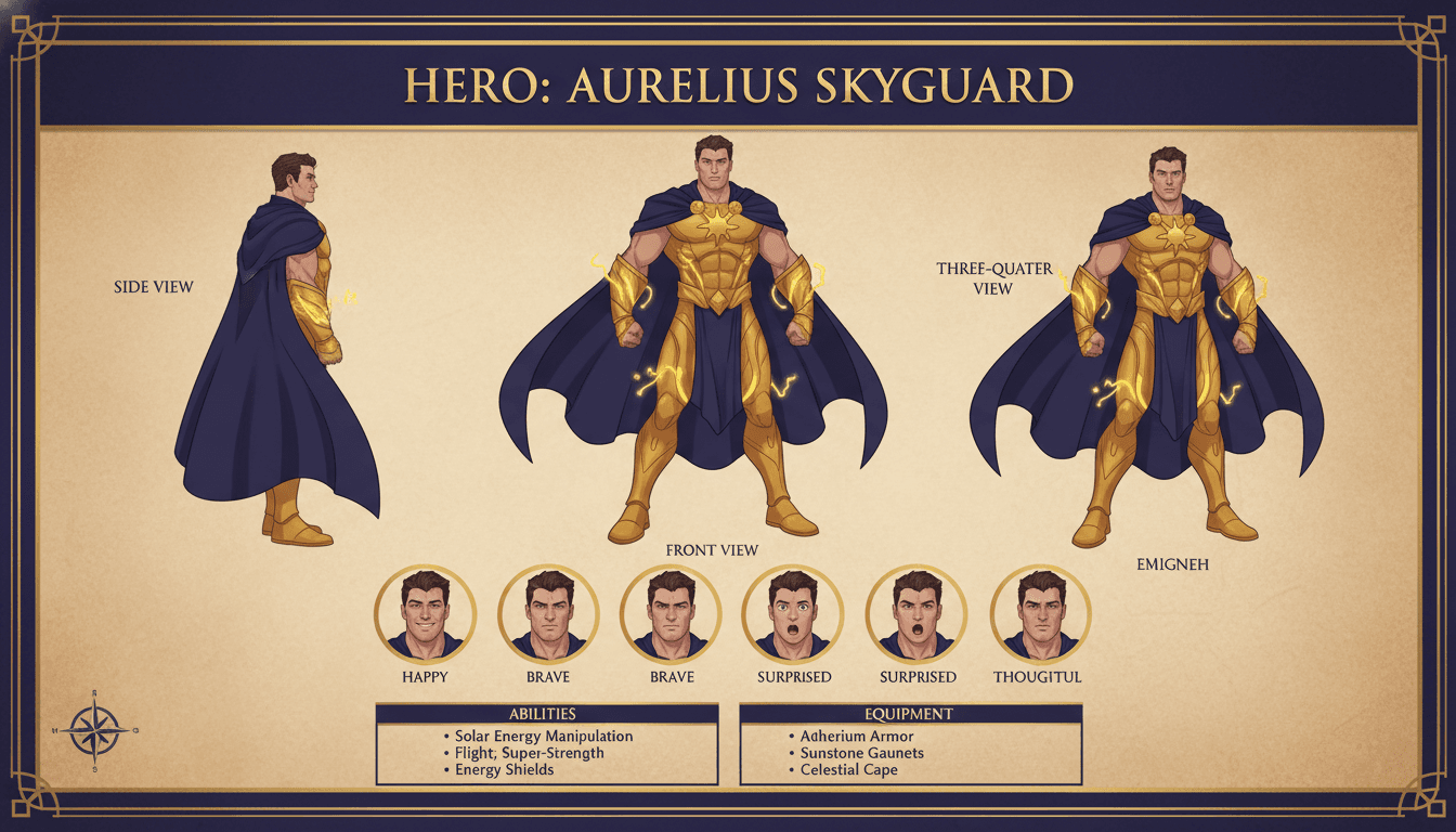 Model Sheet character bible example