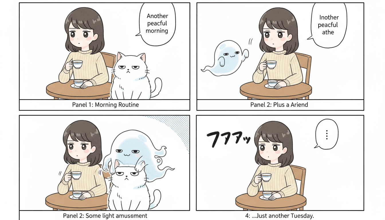Yonkoma (4-koma) comic strip format example