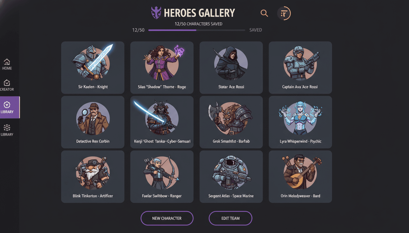 Hero Library roleplay story example