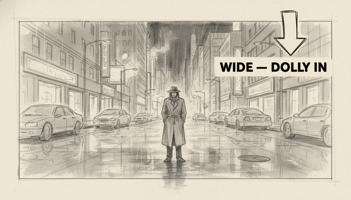 Establishing Shot storyboard format example