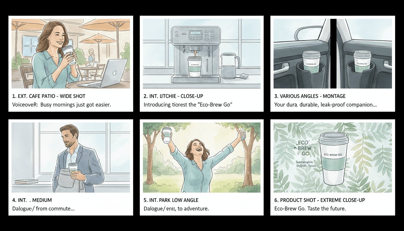 Commercial / Ad storyboard format example