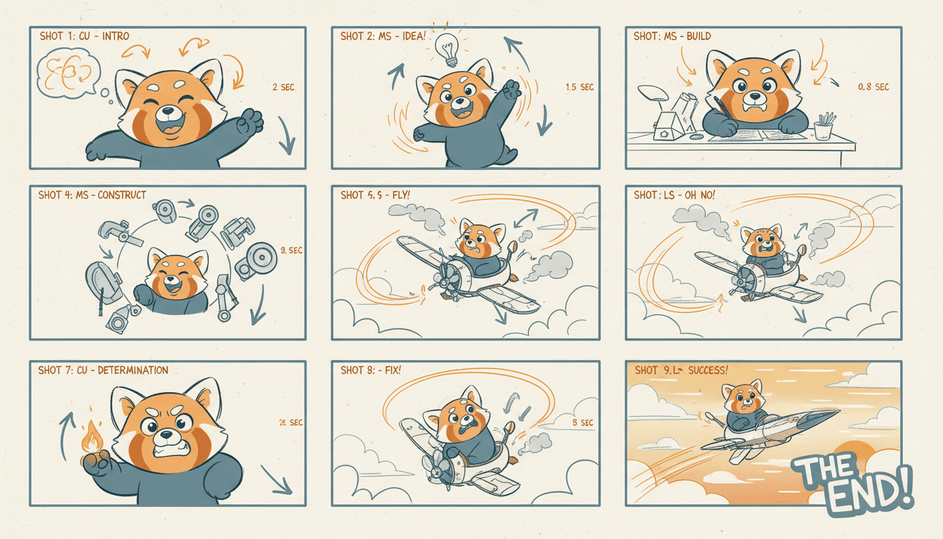 Animatic storyboard format example