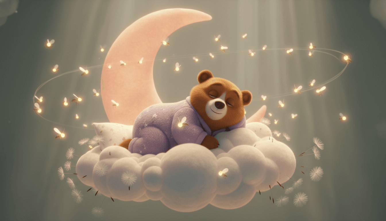 Pixar 3D bedtime story creation illustration style
