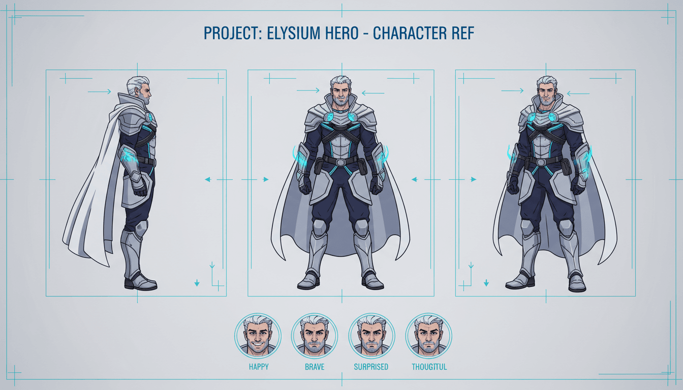 Model Sheet character consistency example