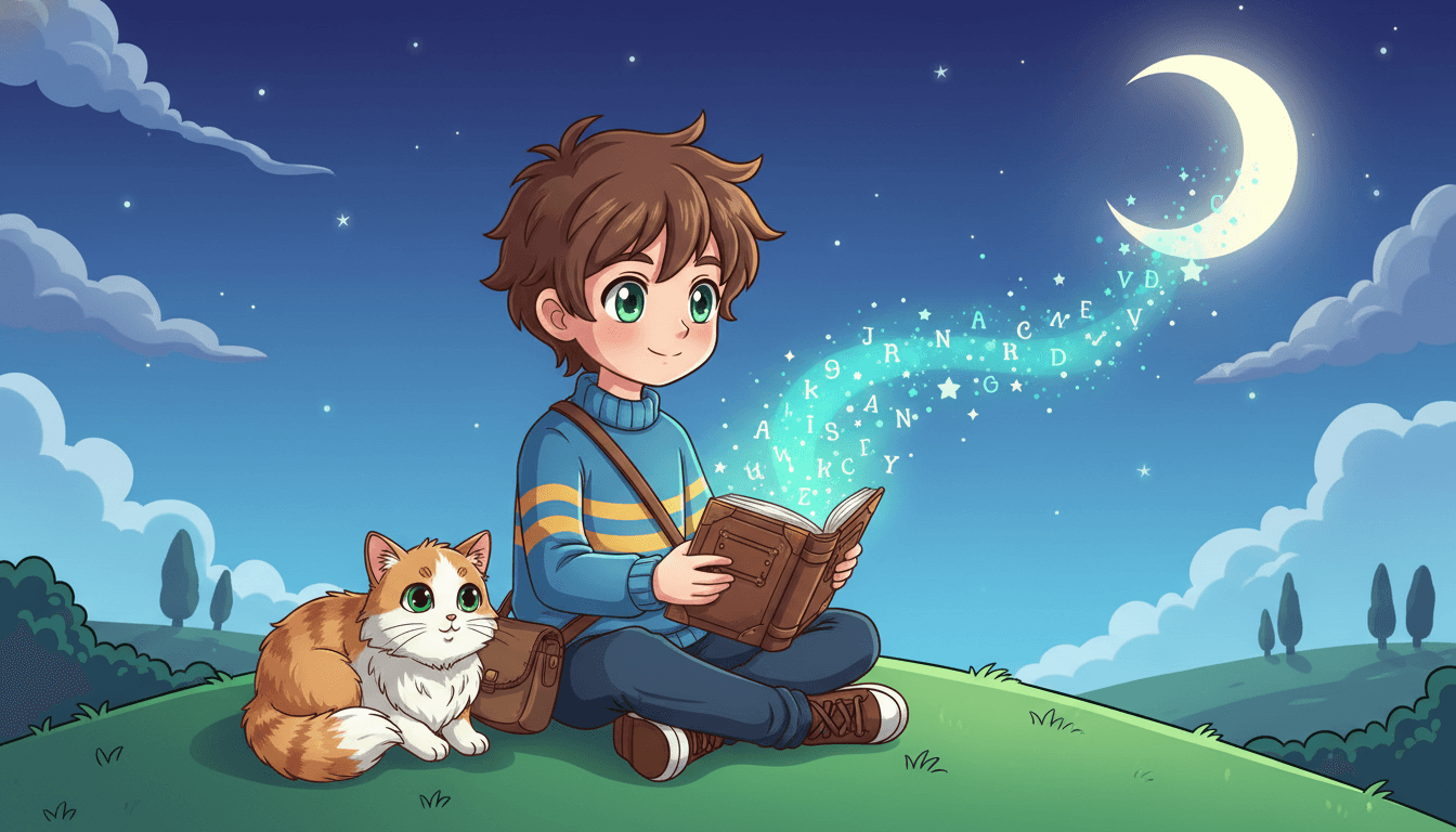 Anime illustration style example for a children's book made from text with C2Story