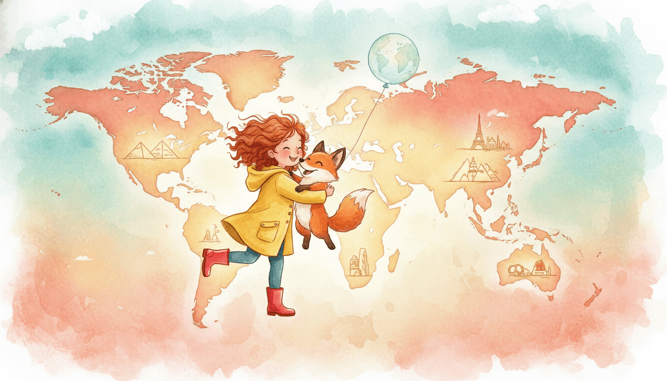 Watercolor illustration style for multilingual picture book