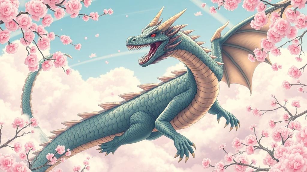 Anime style dinosaur story illustration