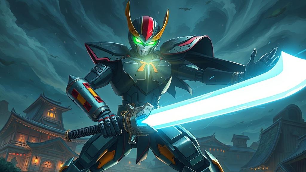 Anime style robot story illustration