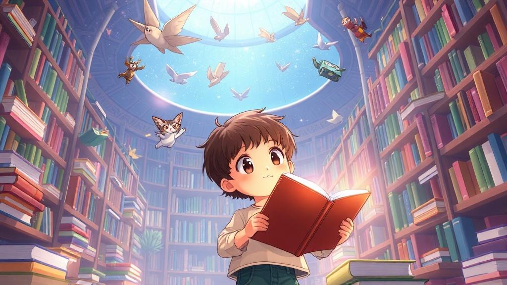 Cute anime style illustration for kindergarten picture books