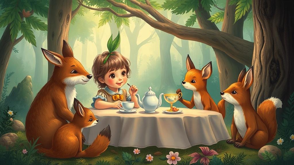 Classic storybook illustration style for children