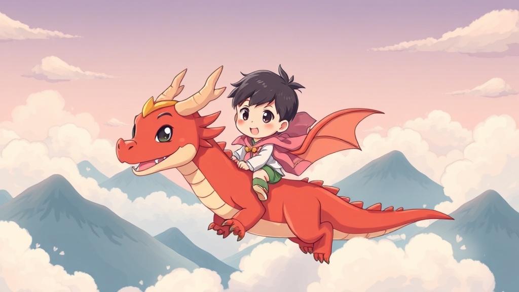 Cute anime style illustration for first grade picture books