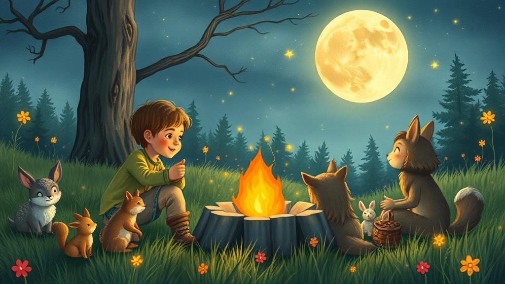 Classic storybook illustration style for children