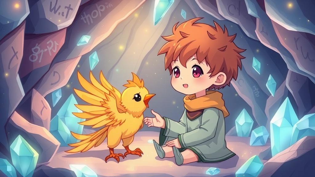 Cute anime style illustration for fourth grade picture books