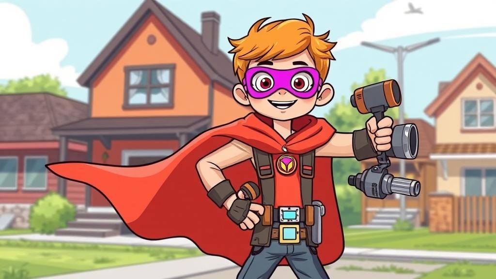 Bold cartoon style illustration for energetic young readers