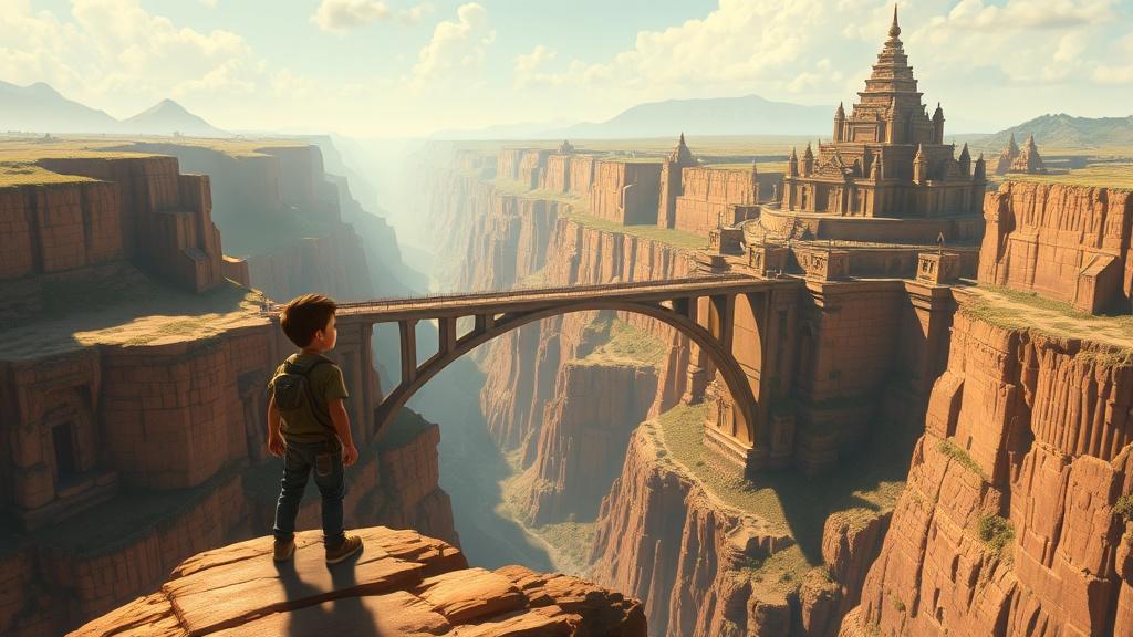 Cinematic style illustration with rich detail for kids