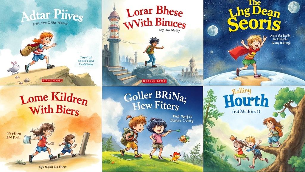 A collection of children's book covers in various art styles