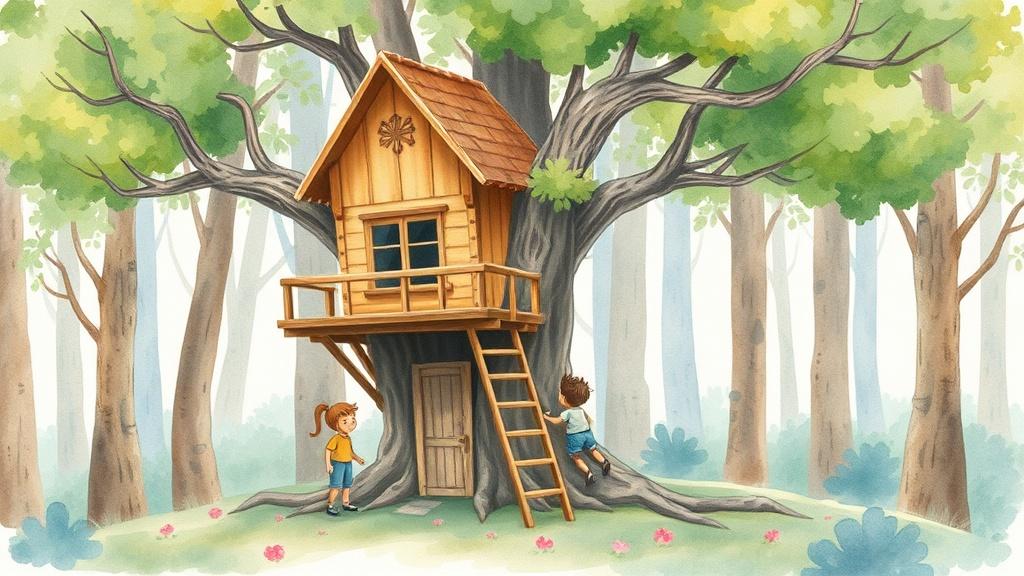 Watercolor children's book style