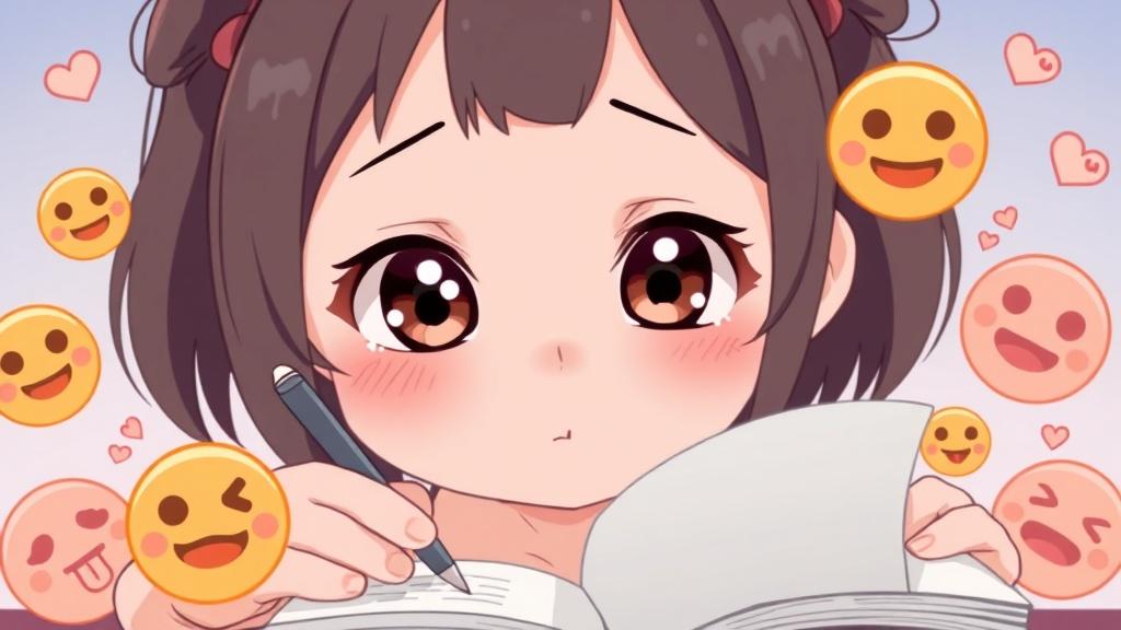 Anime style social emotional learning illustration