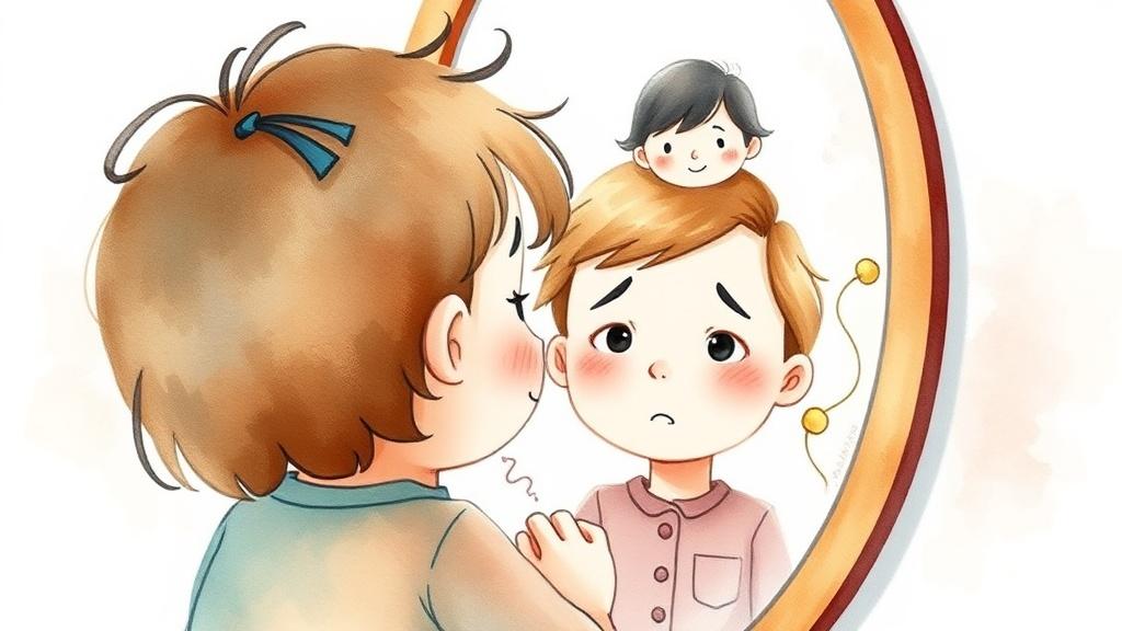 Watercolor style social emotional learning illustration