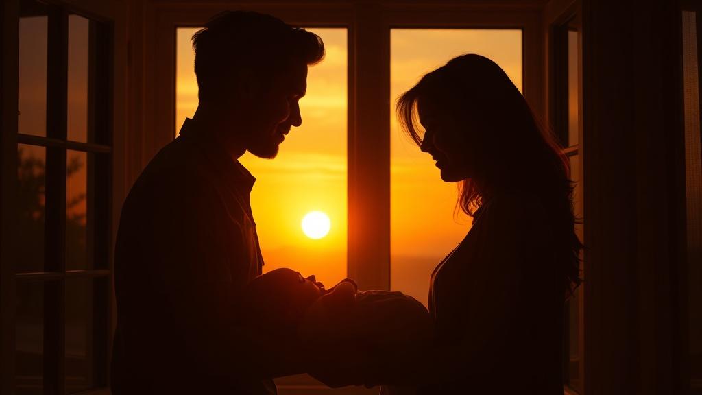 Cinematic style new sibling book illustration