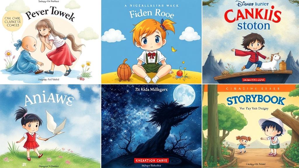 A showcase of children's book covers in various art styles