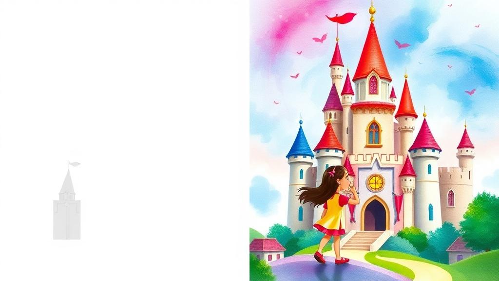 Split-screen comparison of a template-based book creator versus a fully AI-illustrated children's picture book