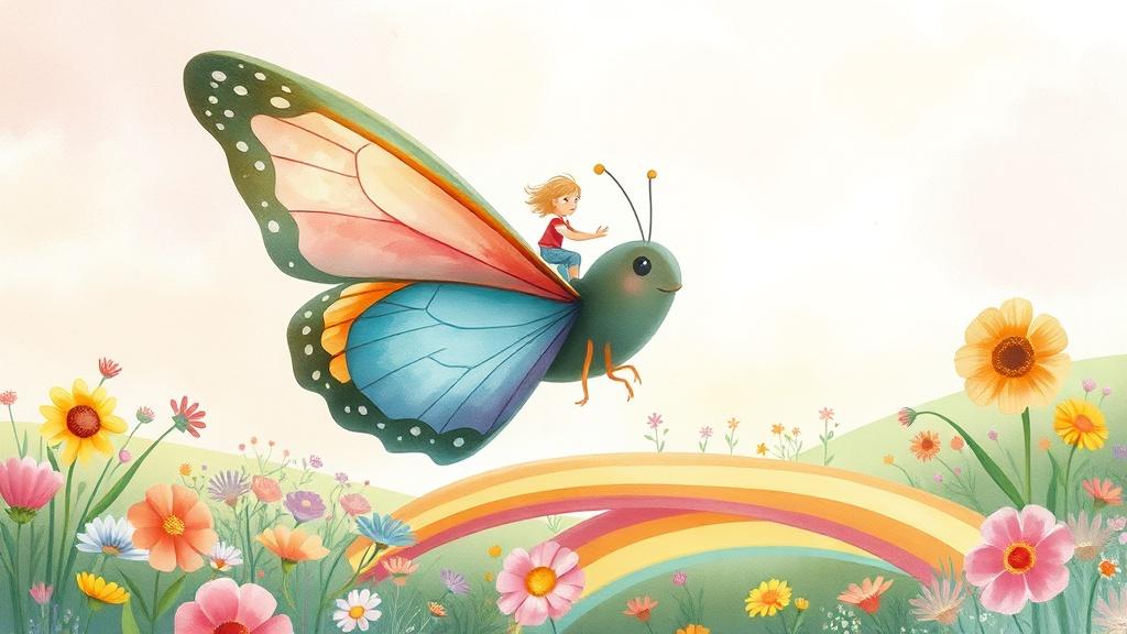 Watercolor children's book style