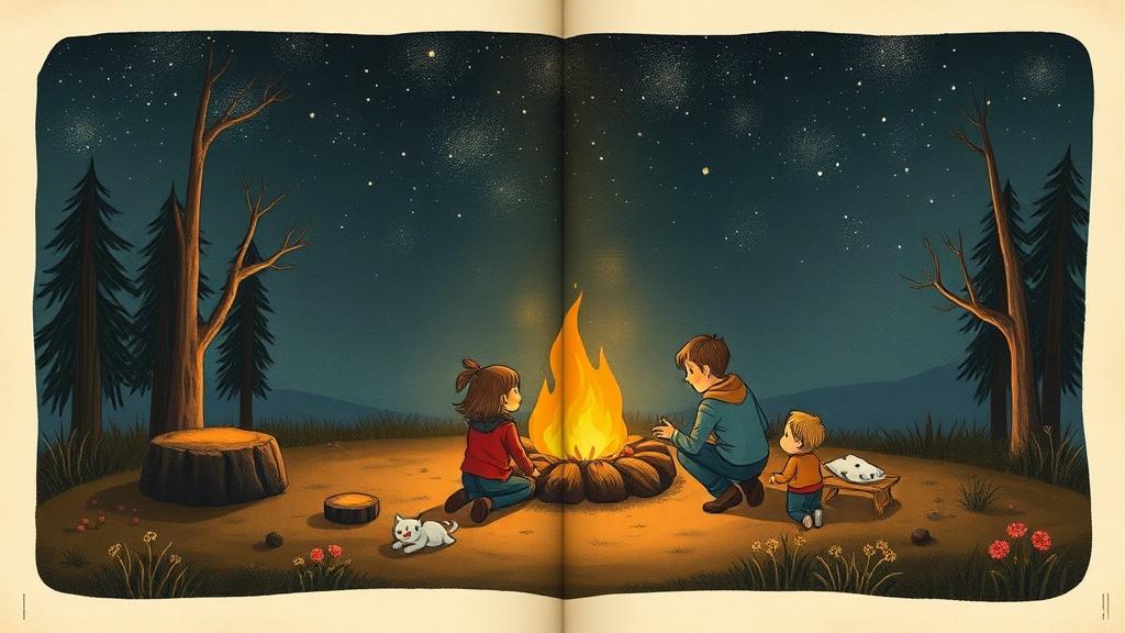 Storybook illustrated book style
