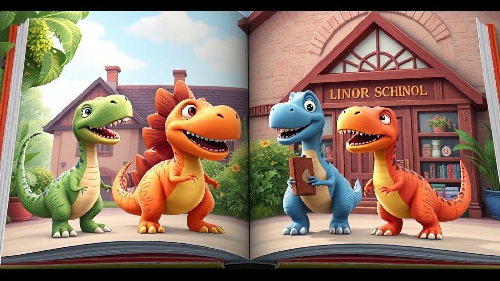 Pixar 3D illustration style for children's book adaptation