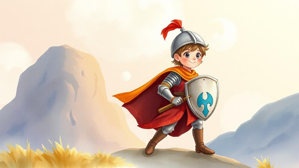 Watercolor illustration style for children's book adaptation