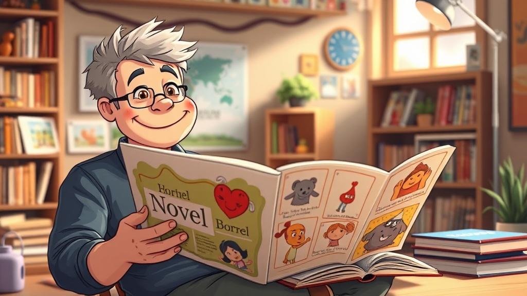 Storybook picture book style for novel adaptation