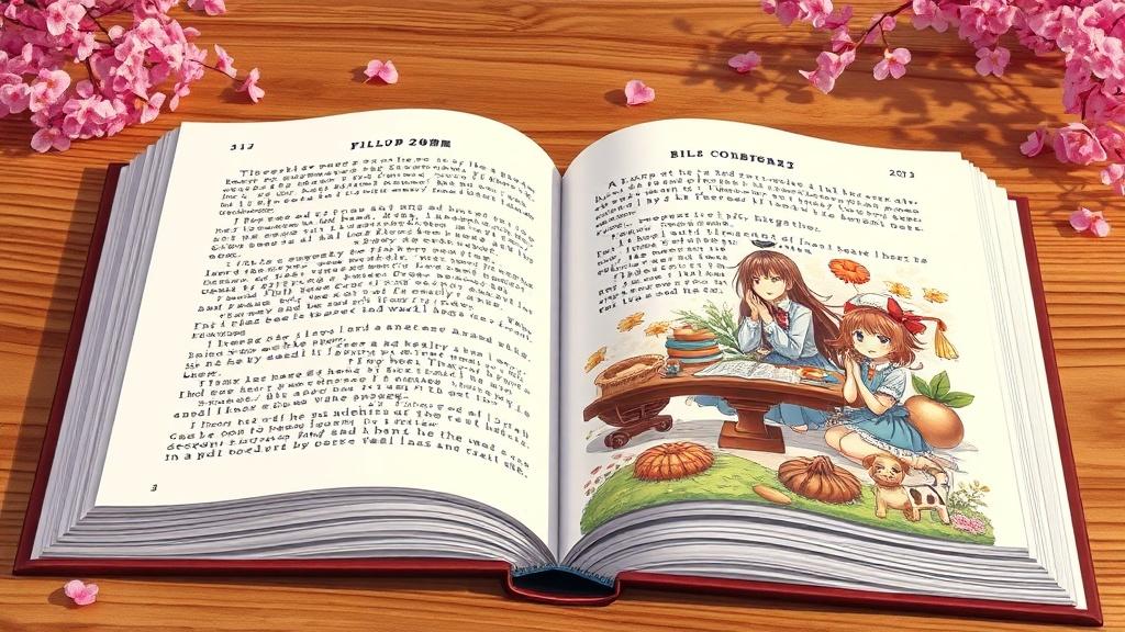 Anime picture book style for novel adaptation