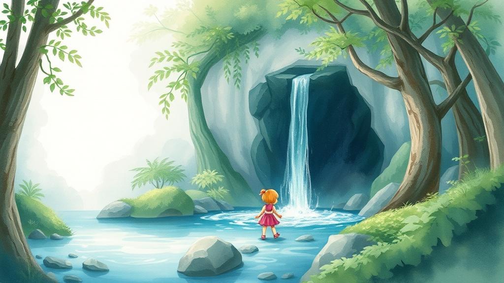 Watercolor illustration style