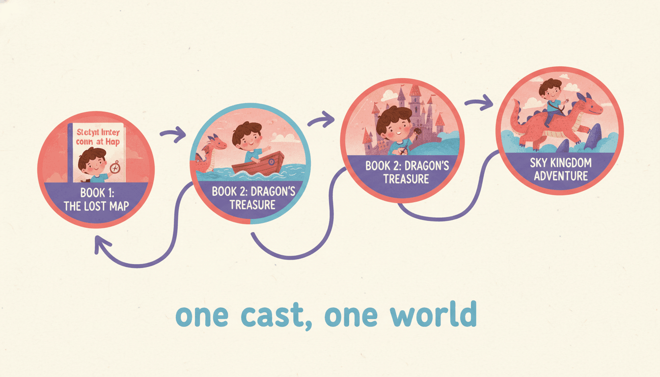 The Series Roadmap — example of a children's book series made with AI