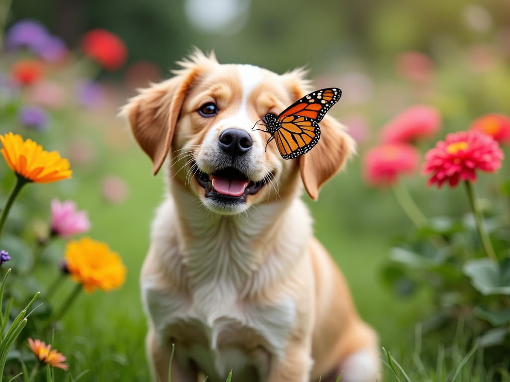 AI-generated story: a dog with a butterfly